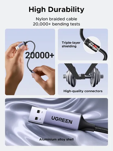 Vista 6 de UGREEN Adaptador de audio USB a conector de 3.5 mm Tarjeta de sonido con soporte para micrófono TRRS Auriculares DAC 24bit 96kHz USB a conector