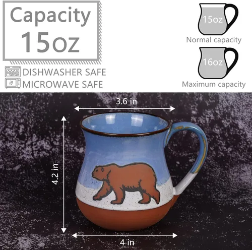 Vista 2 de MPotTo Taza de cerámica con oso polar de 16 onzas, taza de café novedosa para hombres y mujeres, regalo de cumpleaños para hombres y mujeres, regalo