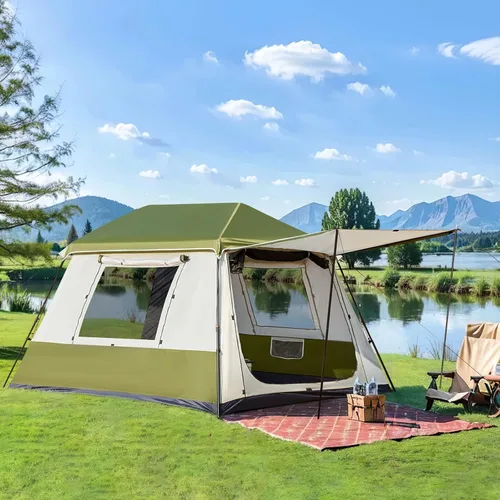 Vista 11 de YOLENY Instant Cabin Tent, 4-8 Person Quick Setup Family Camping Tent with Rainfly and Extended Canopy, Weather Resistant Tent with Mesh Windows and