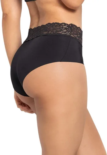 Vista 2 de Calzones descarados con cintura de encaje ultraligera Negro