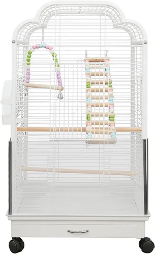 Vista 22 de Jaula de pájaro de metal,Jaulas grandes para periquitos para loro,Cockatiel Estilo-11