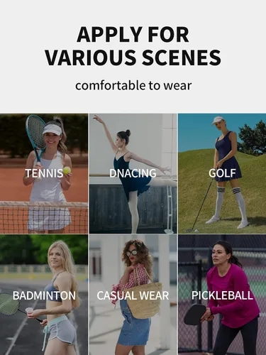 Vista 9 de ATTRACO Vestido de tenis para mujer con pantalones cortos, faldas de golf con bolsillos