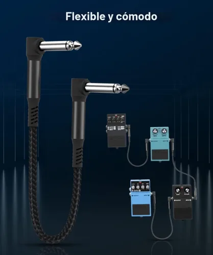 Vista 4 de Elebase Cables de parche de guitarra de 12 pulgadas, paquete de 3 Negro