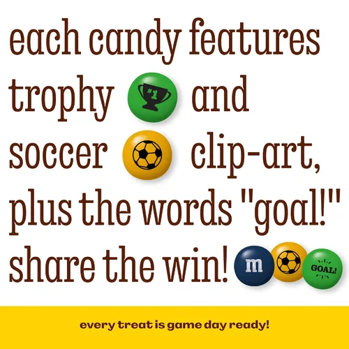 Vista 7 de M&M'S® Brasil Soccer Championship - Caramelos de chocolate a granel, bolsa de 2 libras, caramelos verdes, amarillos y azul oscuro para decoración