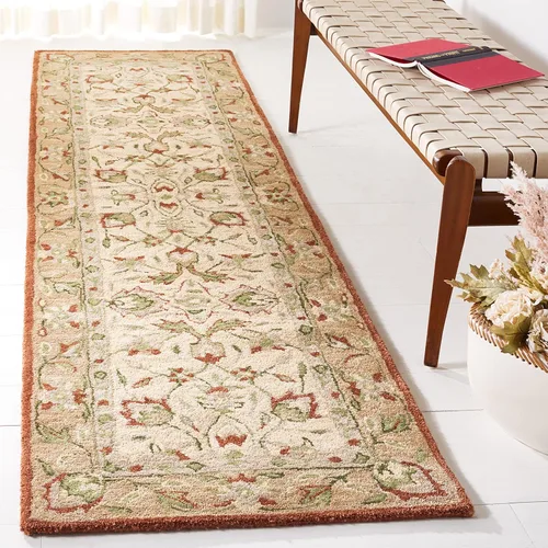 Vista 19 de SAFAVIEH Antiquity Collection - Alfombra decorativa de 3 x 5 pies, color marfil y beige, hecha a mano, lana tradicional, ideal para zonas de alto
