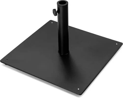 Vista 13 de Tangkula Base de sombrilla de patio de 35 libras, soporte de sombrilla resistente de 20 pulgadas, base cuadrada para sombrilla con almohadillas