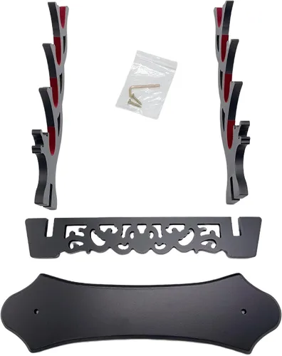 Vista 9 de Soporte de 4 niveles para espada, soporte de mesa para katana, sable de luz, Genji, espadas samurái
