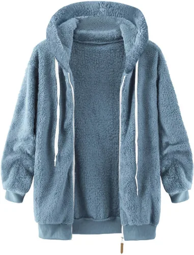 Vista 3 de APIVOE Winter Coats for Women Fuzzy Fleece Zip Up Jackets Fall Fashion Dressy Oversized Fluffy Sherpa Sweatshirts Outerwear