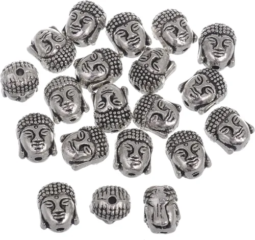 Vista 9 de rubyca Buda pulsera de perlas de conector pequeño Espiritual Espaciador de cobre para joyas, Cobre, 40 PCS