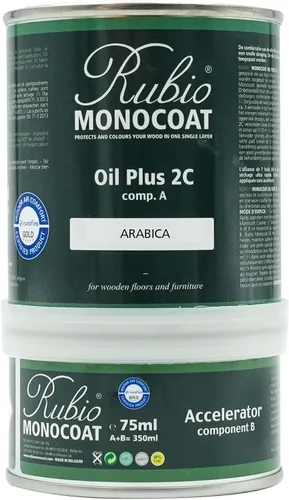 Vista 208 de Rubio Monocoat Tinte y acabado para madera de 650 pies cuadrados - Niebla 5% Oil Plus 2C Aceite de linaza ecológico de secado rápido