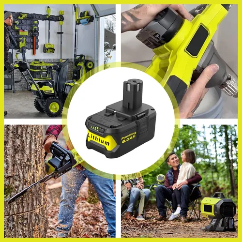Vista 7 de Powilling Paquete de 2 baterías de repuesto de 8.0Ah 18V para batería de litio Ryobi 18V P102 P103 P105 P107 P108 P109 con cargador de batería P117