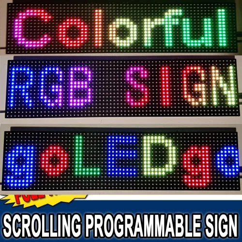 Vista 4 de Señal LED a todo color RGB Splash impermeable programable desplazamiento LED mensaje marquesina signo