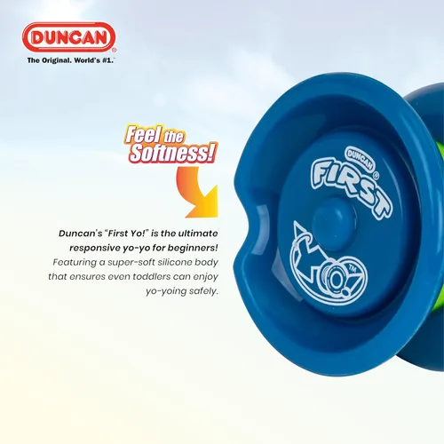 Vista 3 de Duncan Toys First Yo! - Mejor Yo-Yo Principiante para Niños, Yo Yo Sensible, Juguetes YoYo - Azul/Verde Azul y verde