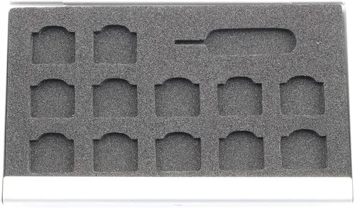 Vista 3 de TAODAN Nano Tarjetero SIM con pin de expulsión, adaptadores de tarjeta SIM Caja de almacenamiento de aleación de aluminio Plata