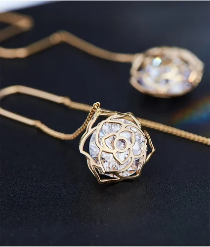Vista 4 de Aretes colgantes de oro de 14 quilates para mujer, con borlas, de cadena larga, para dama de honor