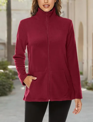 Vista 7 de hibelle suéter para Mujer para exteriores con cremallera completa, de forro térmico con bolsillos