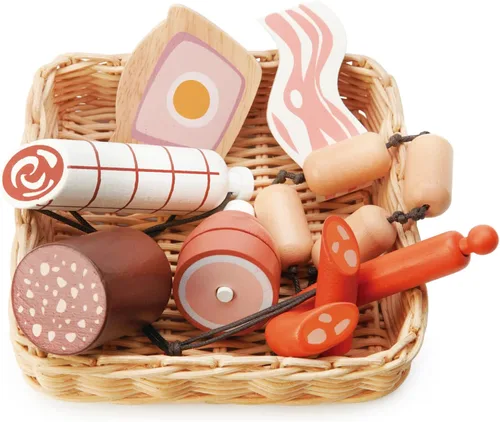 Vista 2 de Tender Leaf Toys - Cesta de charcutería - Juego de comida de simulación Supermercado Compras Accesorios de juegos educativos Juguetes de aprendizaje