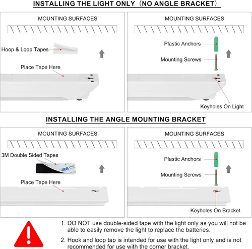 Vista 7 de LUXSWAY Luz LED con sensor de movimiento para interiores, luces regulables debajo del gabinete, encendido/apagado manual, barra de iluminación