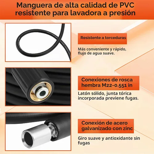 Vista 6 de FIXFANS Kit de pistola y manguera para lavadora a presión, varita