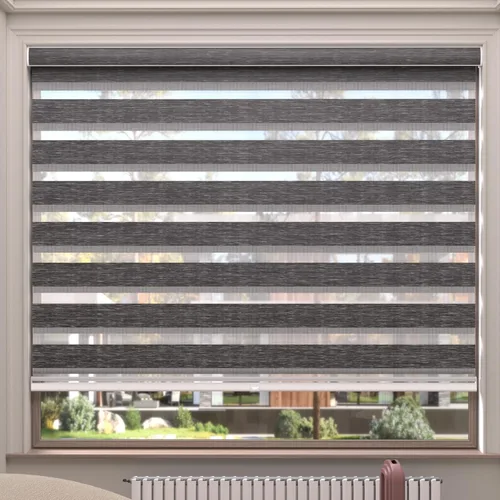 Vista 34 de MYshade Persianas enrollables de cebra opacas (85 %) con cordón para ventanas interiores, persianas de doble capa beige para dormitorio, baño, sala