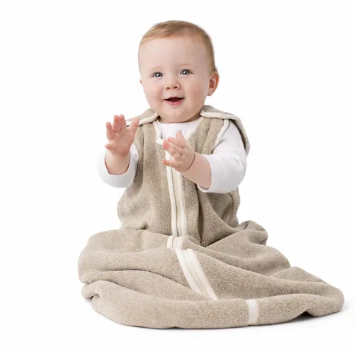 Vista 14 de Baby Deedee Sleep Nest - Saco de dormir de forro polar para bebé, gris, 6-18 meses Patented shoulder snaps and full-length zipper support easy