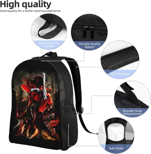 Vista 5 de Anime Hellsing - Mochila ligera unisex a la moda, casual, bolsa de viaje, Negro -, Mochilas de mochila
