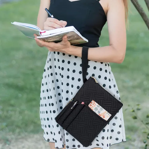 Vista 6 de Funda de libro APLUFINE con cremallera, protector de libro acolchado de 11"X9", fundas de libro acolchadas lavables para libros de tapa blanda