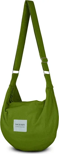 Vista 2 de Your Cozy Bolso bandolera para mujer, bolso grande para compras, bolso de mano con cremallera superior, bolso de mensajero hecho a mano