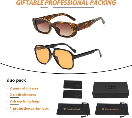 Vista 7 de Lentes de sol vintage retro de los años 70 para mujer y hombre, montura clásica, cuadrada y grande estilo aviador, lentes naranjas de moda UV400
