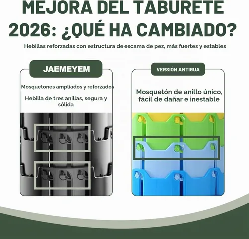 Vista 3 de JAEMEYEM Taburete Silla Plegable 2025, Máx 660lb Taburete Plegable Mejorado, Ligero, Resistente, Ajustable, Portátil, Taburetes de Asiento Plegables