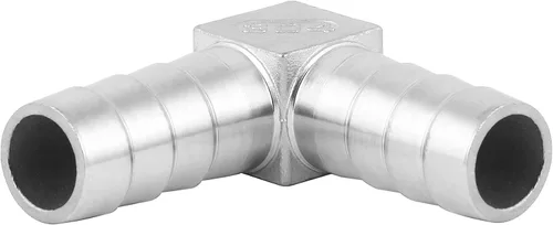 Vista 3 de Acero inoxidable 1" manguera Codo de púas 90 grados L Ángulo recto de púas de montaje de agua Combustible Aire