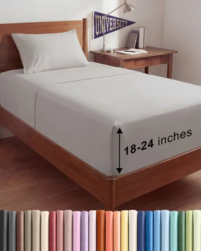 Vista 163 de Sábanas individuales de bolsillo extra profundo, sábanas transpirables y refrescantes de 3 piezas, juego de sábanas de lujo para hotel, suaves, sin