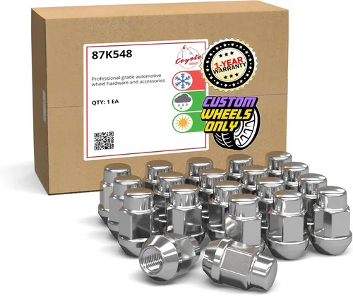 Vista 12 de Wheel Accessories Parts 20 piezas de tuercas de llanta M14x1.5, rosca de 14x1.5, tuerca de seguridad tipo bellota, 1.4" de largo, negras Negro