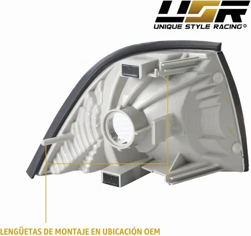 Vista 7 de DEPO E36 4D Luces de Rincón - Juego de Luces de Señal de Giro de Rincón Euro Compatible con BMW E36 1992-1998 de 4 Puertas Sedán incluyendo M3