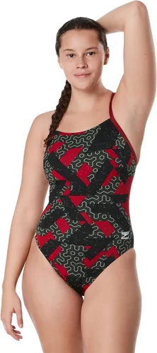 Vista 14 de Speedo Traje de baño de una pieza para niñas Endurance+ Flyback - colores de equipo sólidos para jóvenes Negro/Negro