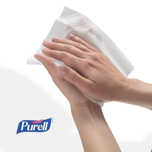 Vista 5 de PURELL DS360 - Toallitas desinfectantes de manos de alta capacidad, soporte de piso plateado, soporte dispensador para toallitas desinfectantes