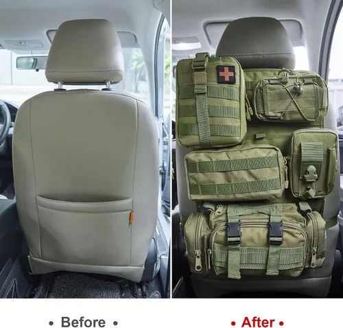Vista 5 de BXBXHD Paquete de 6 organizadores tácticos para camión, almacenamiento para asiento trasero, bolsa de almacenamiento para asiento de automóvil