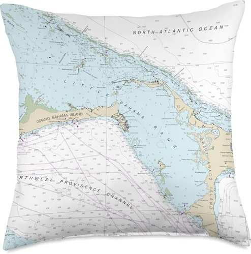 Vista 5 de 15 Degrees East Nautical Chart-Abaco Islands, Bahamas, Caribe, 16 x 16, multicolor