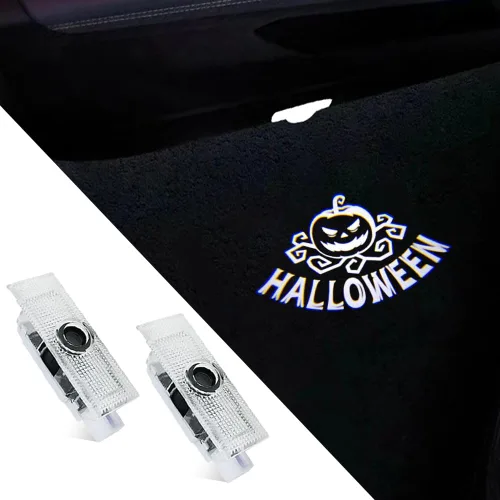 Vista 10 de 2 piezas de luces para puerta de auto con logotipo no desteñido Compatibles con Challenger 2015-presente, lámparas de proyección de luz LED
