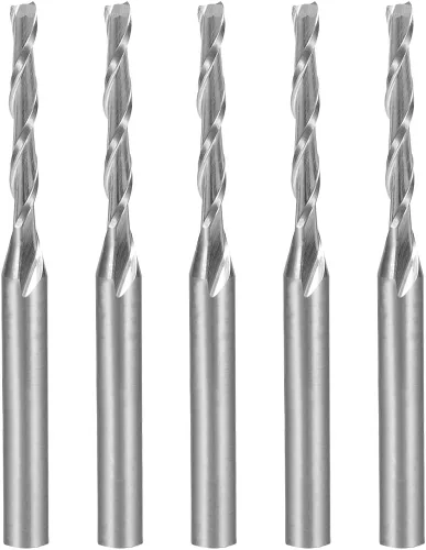 Vista 6 de uxcell 5 unids 1/8 "vástago 0.059 in x 0.236 in carburo End Mill CNC Router Bits 2 Flauta Fresa Bit para acrílico PVC MDF Madera