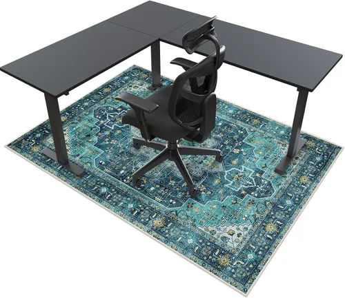 Vista 25 de Anidaroel Alfombra para Silla de Oficina para Piso de Madera Dura, Protector para Silla con Ruedas de 36"x48", Alfombra para Computadora