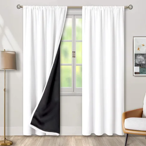 Vista 85 de BGment - Cortinas opacas para sala de estar de 63 pulgadas de largo, juego de 2 paneles, cortinas para oscurecer toda la habitación, cortinas