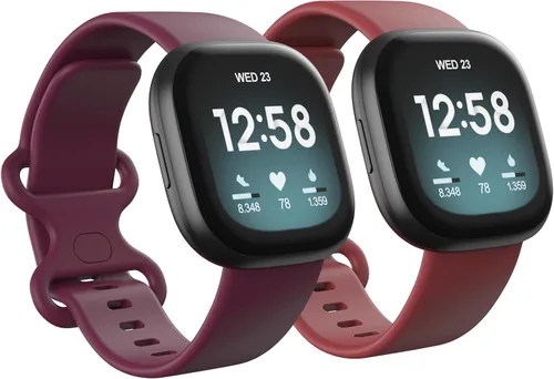 Vista 11 de Paquete de 2 bandas impermeables compatibles con Fitbit Versa 3/Fitbit Versa 4/Fitbit Sense/Sense 2, pulseras deportivas clásicas de repuesto suaves