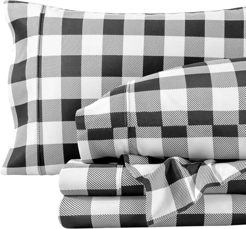 Vista 18 de Bare Home - Juego de sábanas estampadas, 1800 ultra suaves (individual, gris jaspeado) Deep Pockets 6 to 15 Inches, Breathable, Hypoallergenic