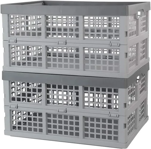 Vista 11 de Cajones de almacenamiento plegables de 16 litros/cesta de almacenamiento apilable, juego de 2