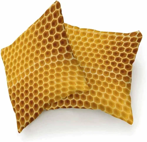 Vista 5 de Fundas de almohada decorativas amarillas de abeja de miel con textura abstracta sin costuras de 18 x 18 pulgadas, fundas de almohada para sofá cama