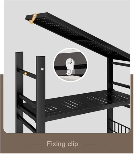 Vista 6 de Estantería plegable para almacenamiento, estantes plegables de metal de 4 niveles con ruedas, estantes y estantes de almacenamiento, estantes