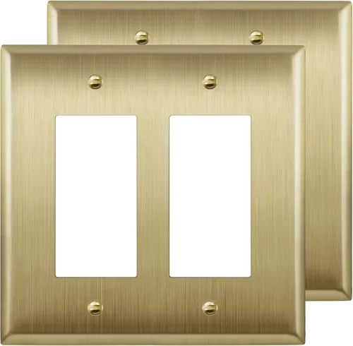 Vista 13 de LIDER Placa decorativa de pared de metal para interruptor o receptáculo, cubierta de salida de acero inoxidable, resistente a la corrosión