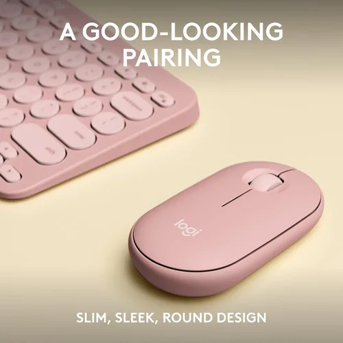 Vista 2 de Logitech Pebble 2 Combo, teclado y mouse inalámbricos, silencioso y portátil, personalizable, perno logi, Bluetooth, fácil de cambiar para PC, Mac