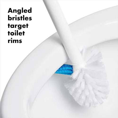 Vista 4 de OXO Good Grips - Escobilla de inodoro con cabezal de repuesto para limpiador de llantas, blanco, mango de plástico, 10 pulgadas